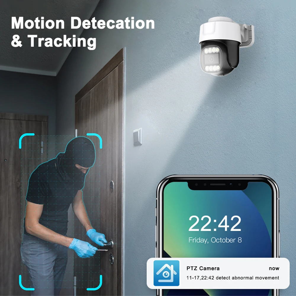 4K 8mp Ptz Poe Camera 3.6mm Lens Xmeye Two way Audio With SD Card Cctv Outdoor Waterproof Ip Network Security Camera System