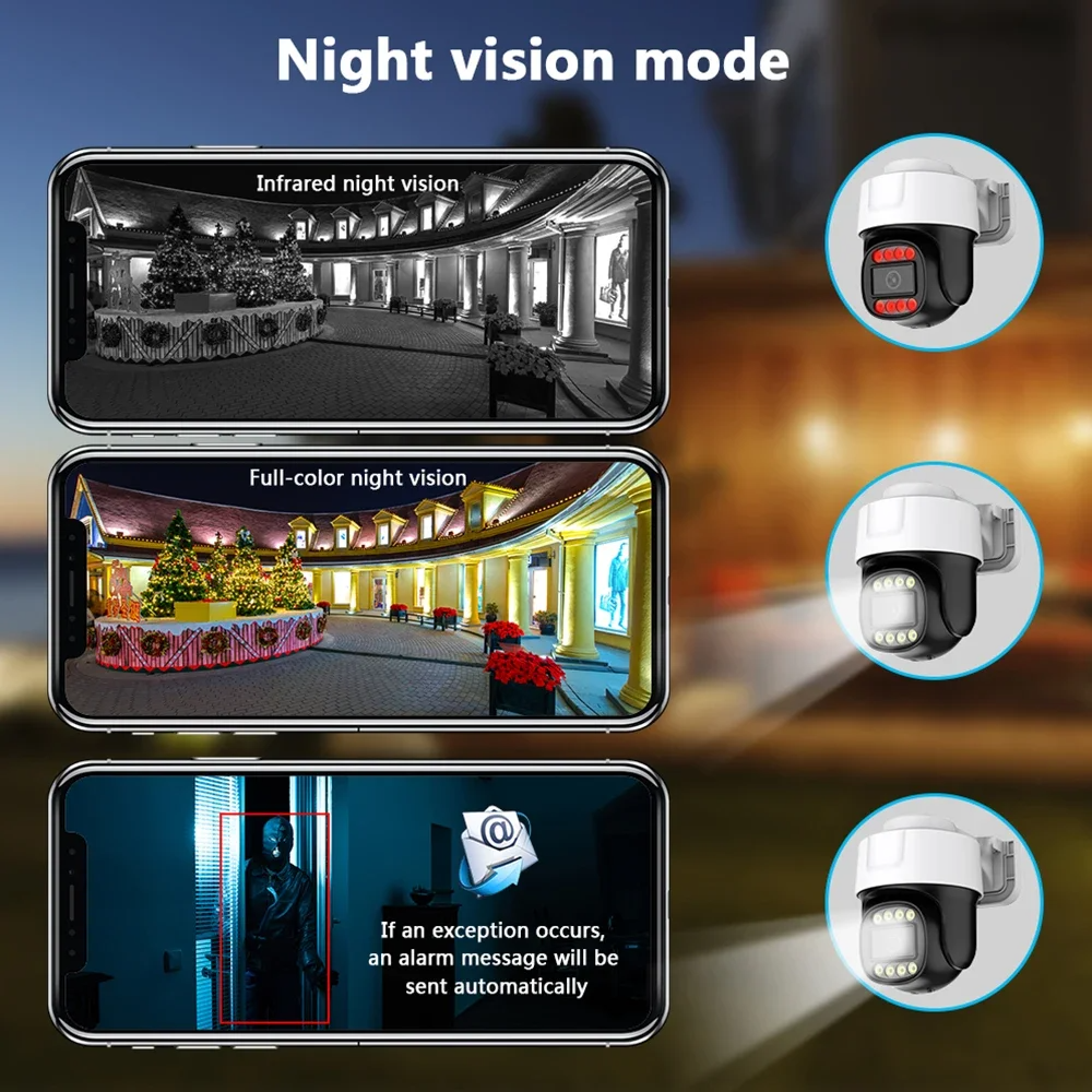 4K 8mp Ptz Poe Camera 3.6mm Lens Xmeye Two way Audio With SD Card Cctv Outdoor Waterproof Ip Network Security Camera System