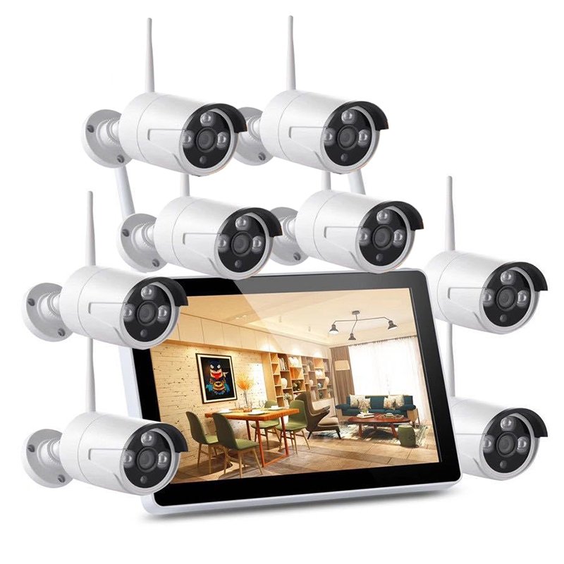 Tuya 8 CH 10.1" Lcd Monitor Screen Hi Quality Wifi Outdoor Waterproof Security Wi-fi Cctv Home Surveillance Camera System
