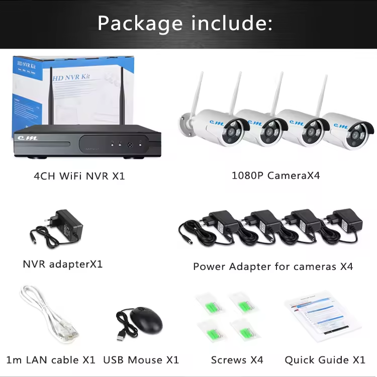 HOT 3MP 5MP WiFi CCTV IP Cameras System Kit Human Detection IR Night Vision Outdoor Wireless 10CH NVR Video Surveillance Kit