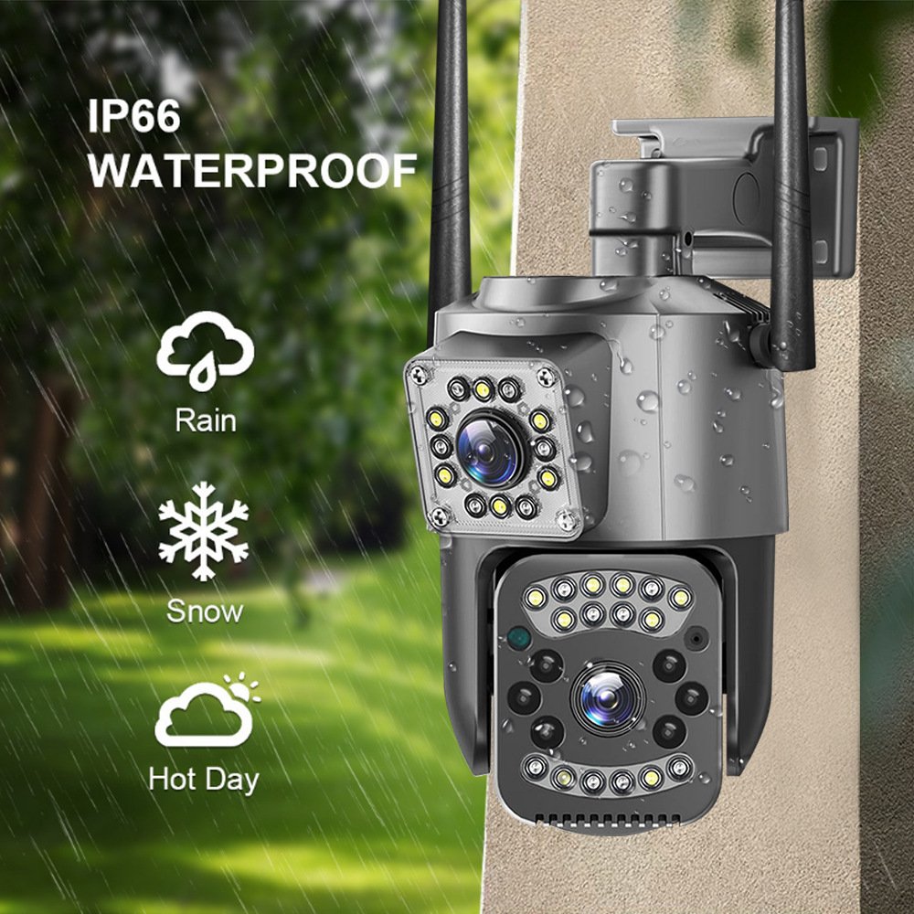 2K Dual Len WIFI 4G Camera 4G SIM Card For Outdoor IP66 Waterproof Audio Alarm Humanoid Detection RJ45 Port PTZ IP Camera