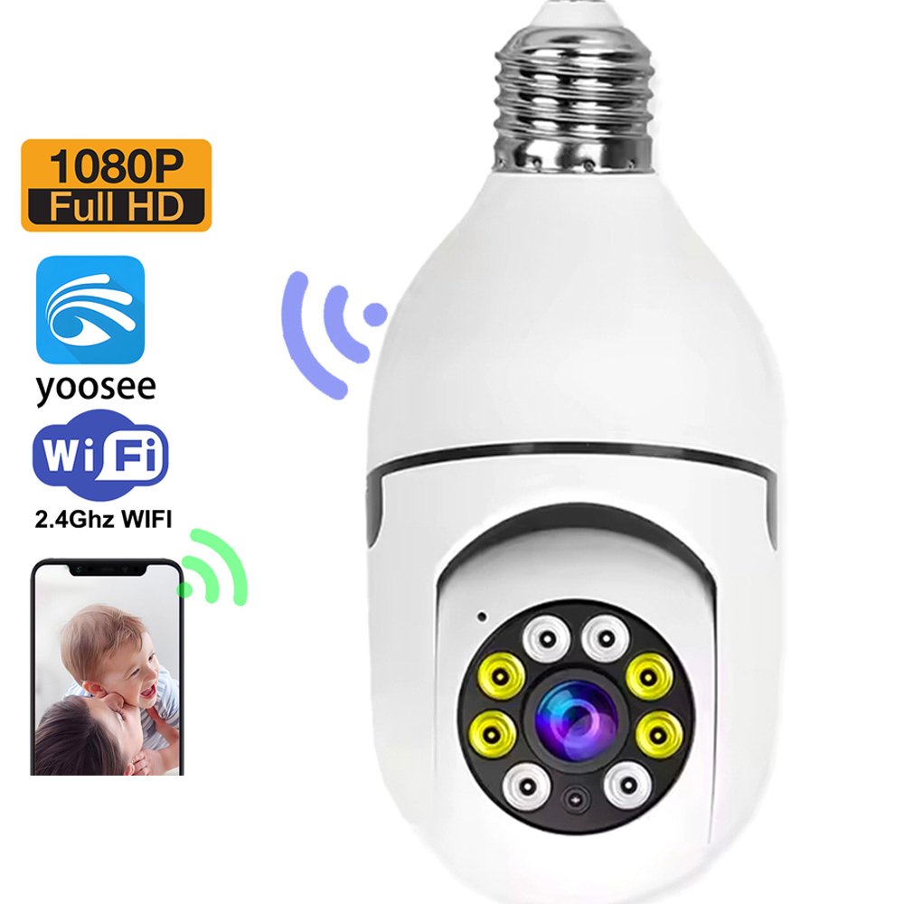 E27 Light Bulb Camera Color Night Vision Motion Detection Light Bulb Security Camera Wifi Camera