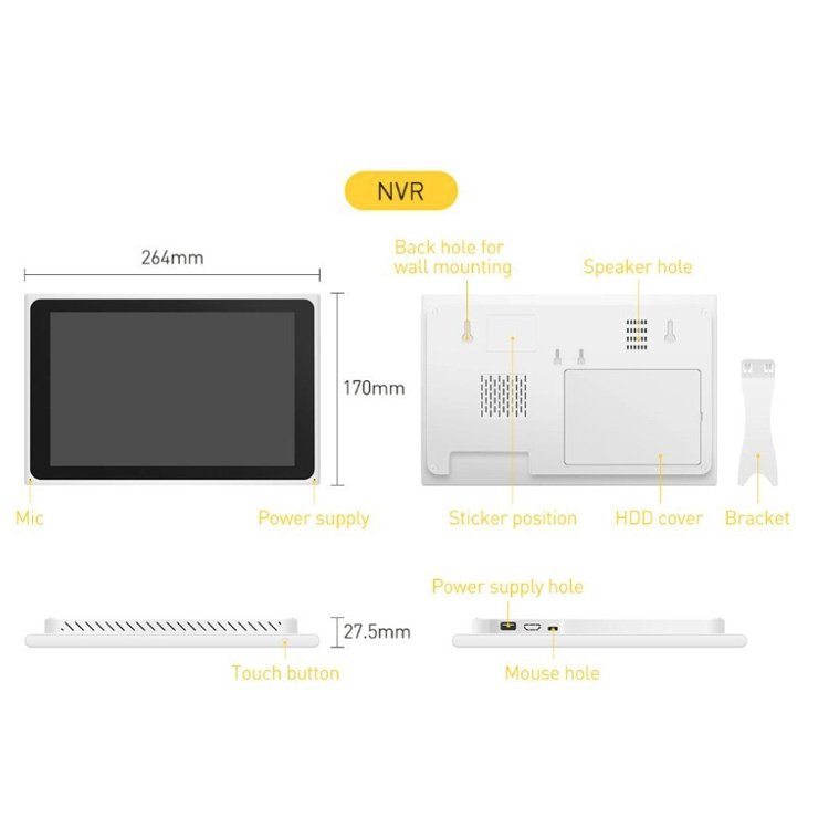 3MP Wireless CCTV Security Camera System Tuya 10.1inch lcd secreen 4ch Wifi NVR Kit