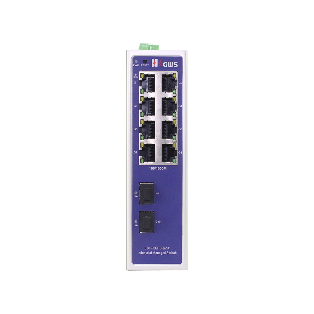 CCTV OEM switch Industrial Ethernet switch DC12-48V 8 * 10/100/1000M and 2 * 100/1000M SFP optical ports Gigabit ethernet switch