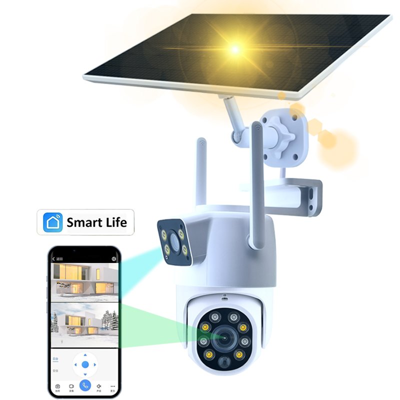 Smart Life App 4Mp Wifi Surveillance Motion 4G Sim Card Solar Powered Support Night IP CCTV Dome Wireless Camera Security System