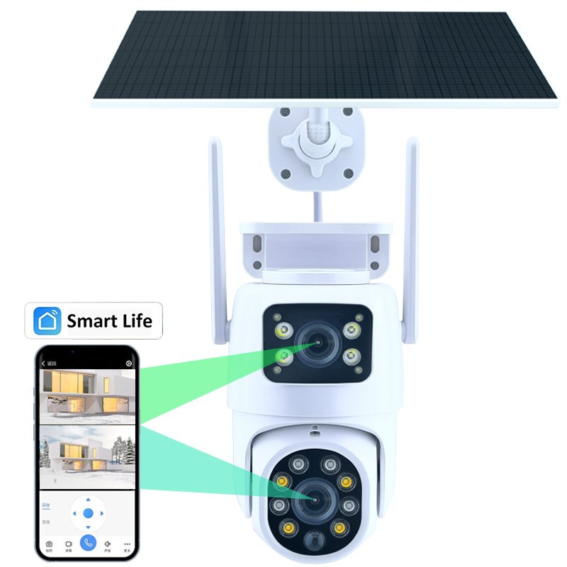 Smart Life App 4Mp Wifi Surveillance Motion 4G Sim Card Solar Powered Support Night IP CCTV Dome Wireless Camera Security System