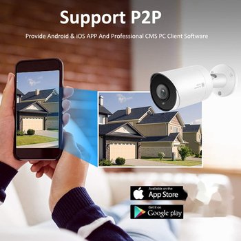 Outdoor Surveillance System 4K 4CH POE NVR With 8pcs 6MP IP POE camera 24/7 colorful built in Mic