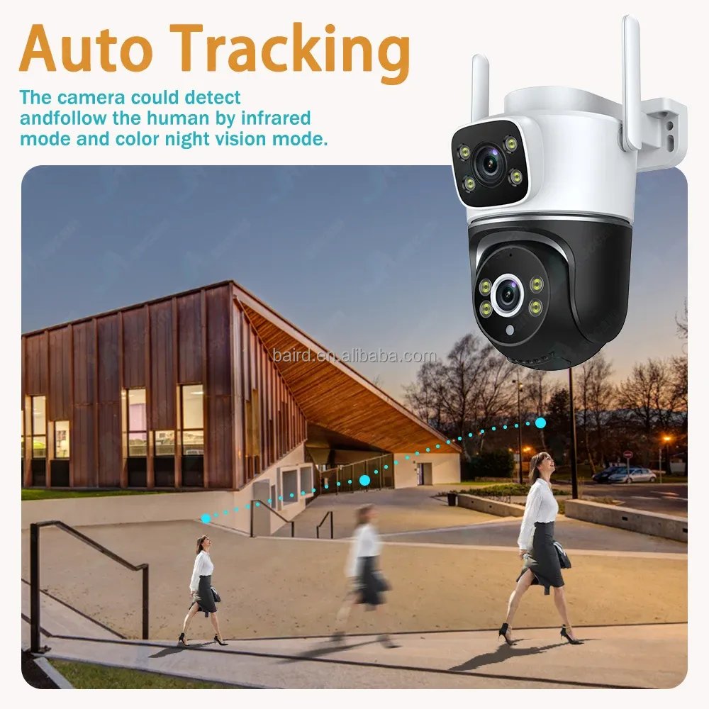 Tuya 8MP WiFi Camera 4K waterproof Dual Lens Dual Screen PTZ Home Security-Protection CCTV Mini Video Security Camera Outdoor