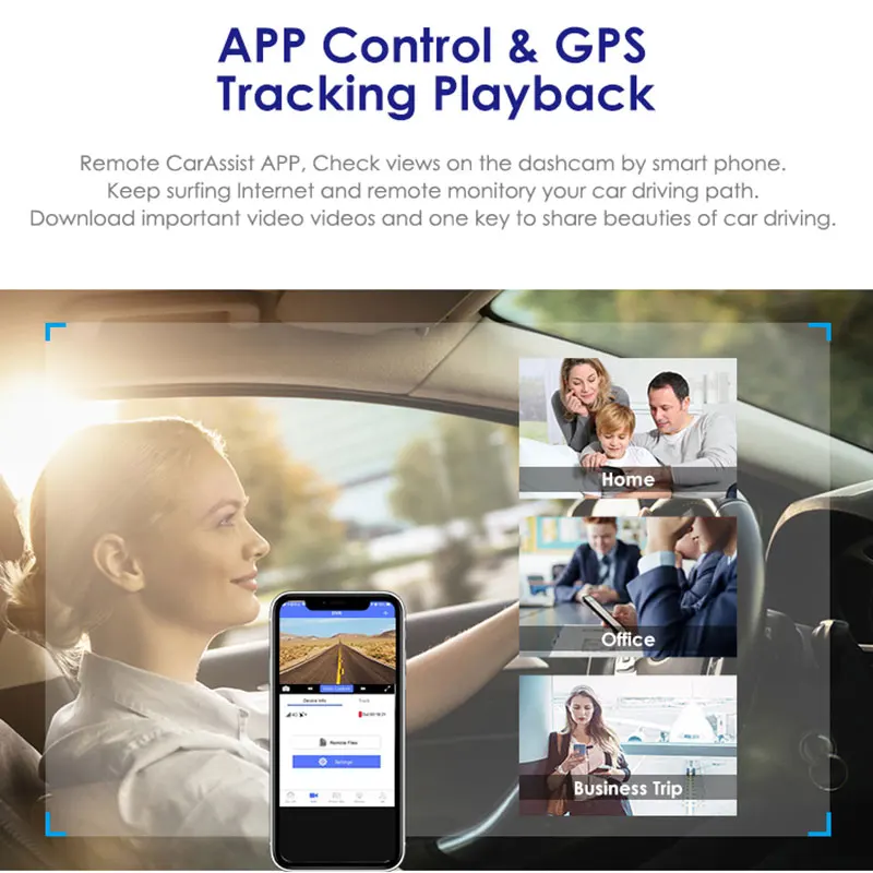 AZDOME C9Pro 4G LTE Drive Recorder App intercom remote real-time live streaming HD1080P sim card front and rear dash cam