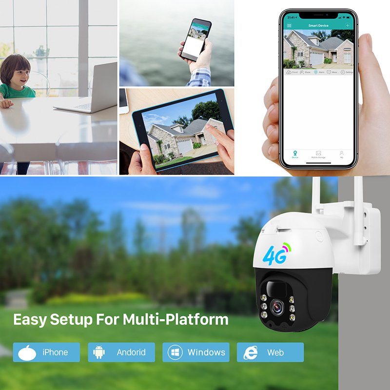 Wistino 3MP V380 Ptz 4g Solar Camera 360 Degree Rotate Outdoor Waterproof Motion Detection Battery Audio Solar Camera Wifi