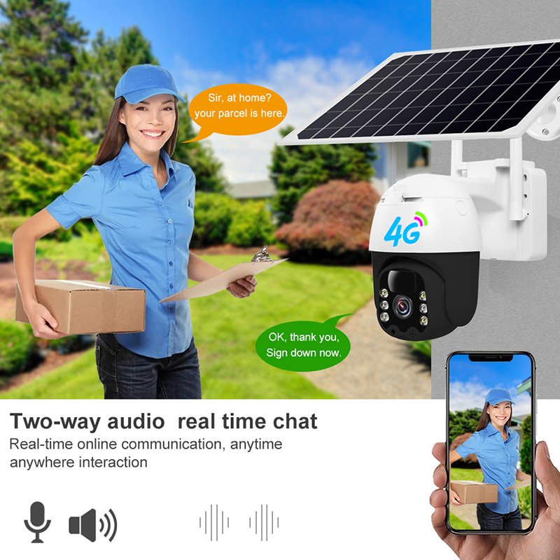 Wistino 3MP V380 Ptz 4g Solar Camera 360 Degree Rotate Outdoor Waterproof Motion Detection Battery Audio Solar Camera Wifi