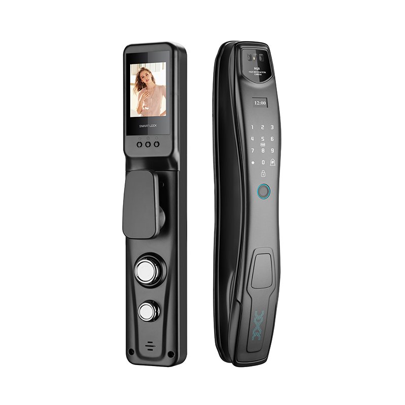 Full Automatic 3D Face Golden Tuya App Smart Life Remote Unlock Automatic Biometric Lock With Camera Smart Door Lock