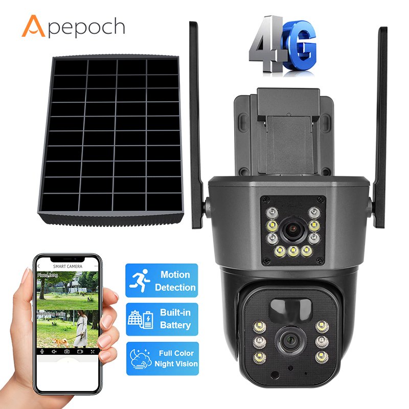 6MP Dual lens V380 Pro 4G solar security camera system CCTV Surveillance for outdoor home use protection camera ready in stock