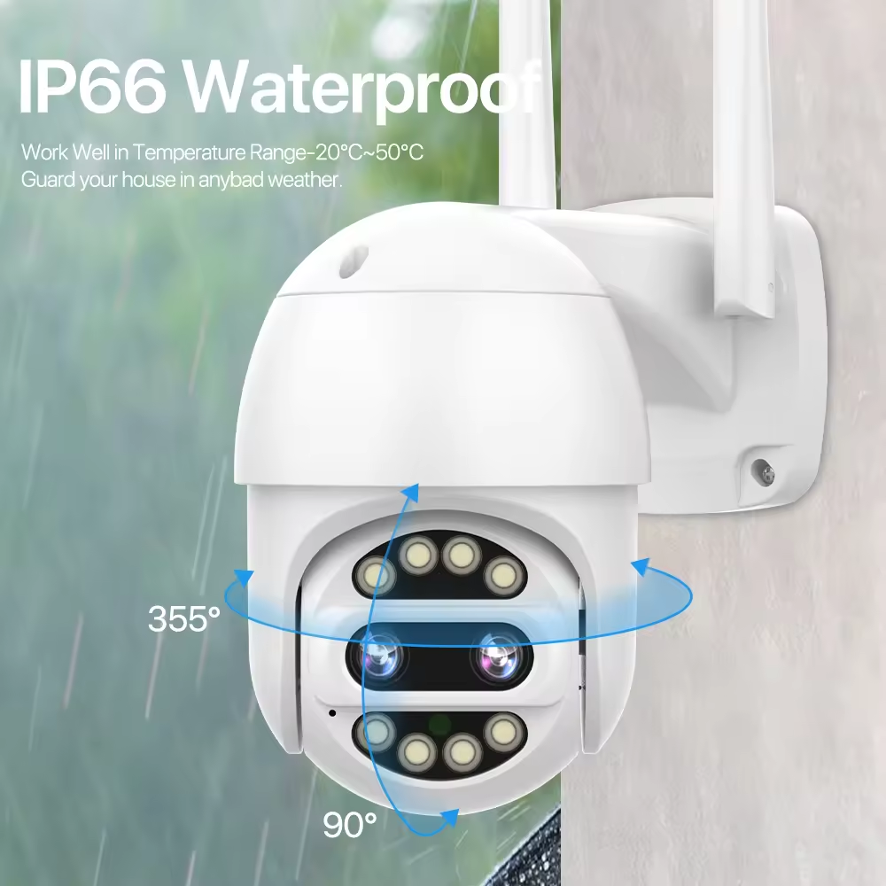 ICSEE 12mm+2.8mm Dual Lens 1080P 8x Hybrid Zoom Surveillance System for Outdoor Waterproof PTZ WiFi Smart Security Camera