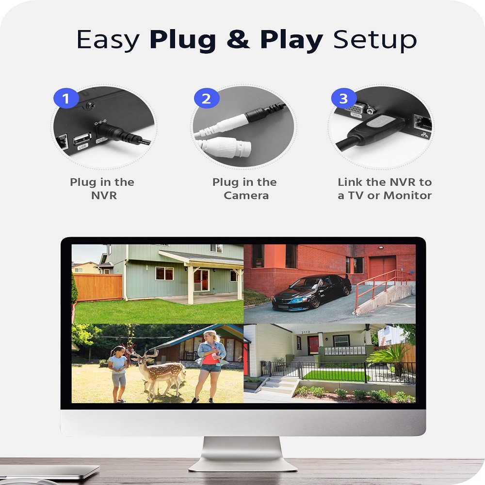 ANNKE 5MP Full HD 8 Channel NVR WiFi Security Camera System with 1TB AI Human Detection Wireless 3MP Cameras Security System