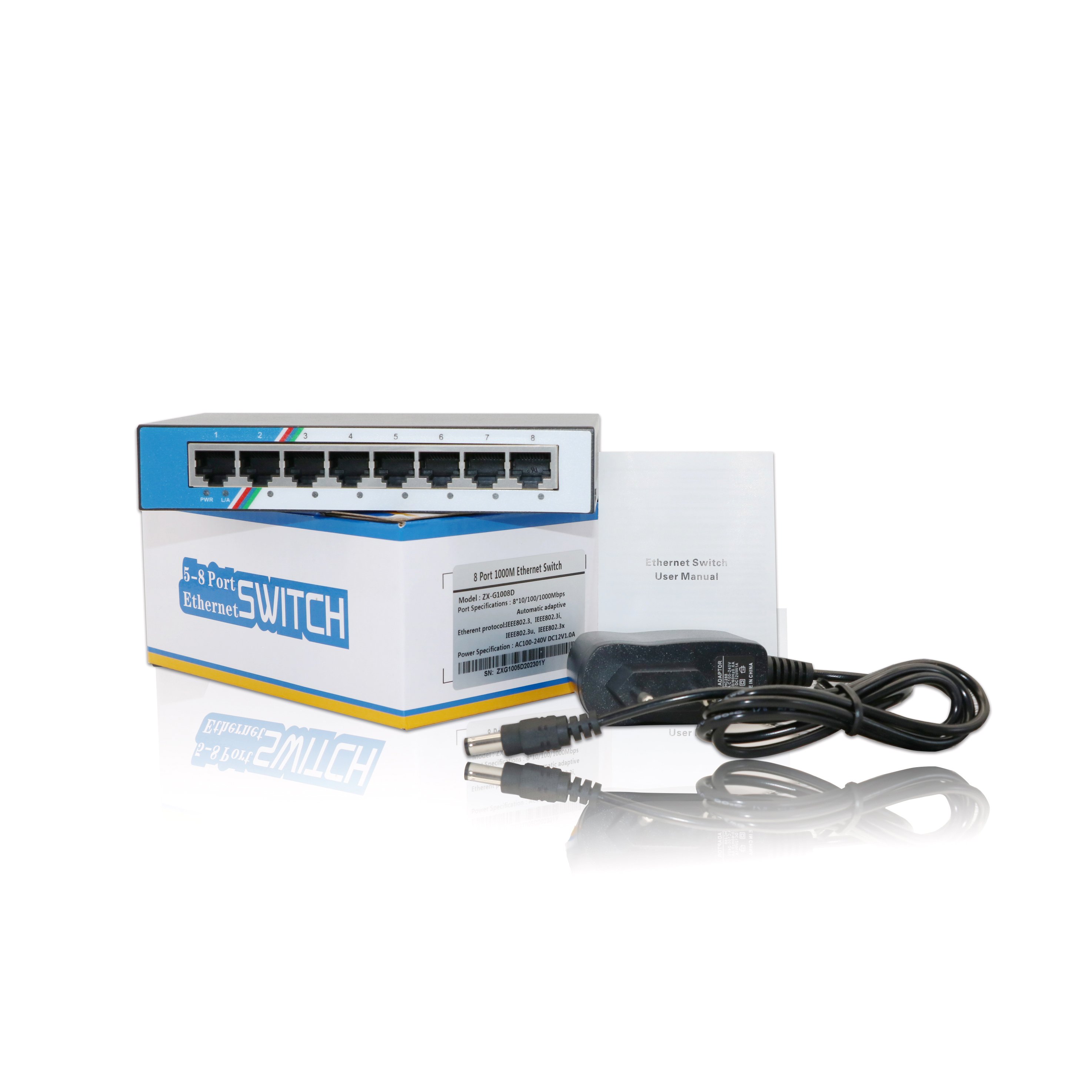 100MBPS Factory Price Dc Power Supply 8-port Unmanaged Network Switch For Surveillance System