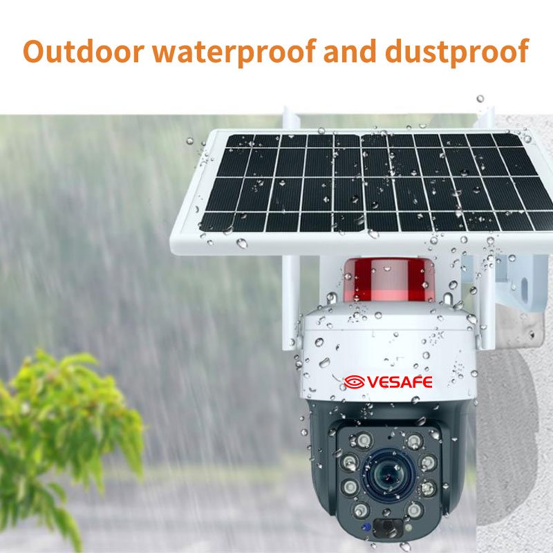 VESAFE Outdoor Wifi 5MP Tuya 30X Optional Zoom Surveillance Camera Motion Detection With 4g Sim Card Security System