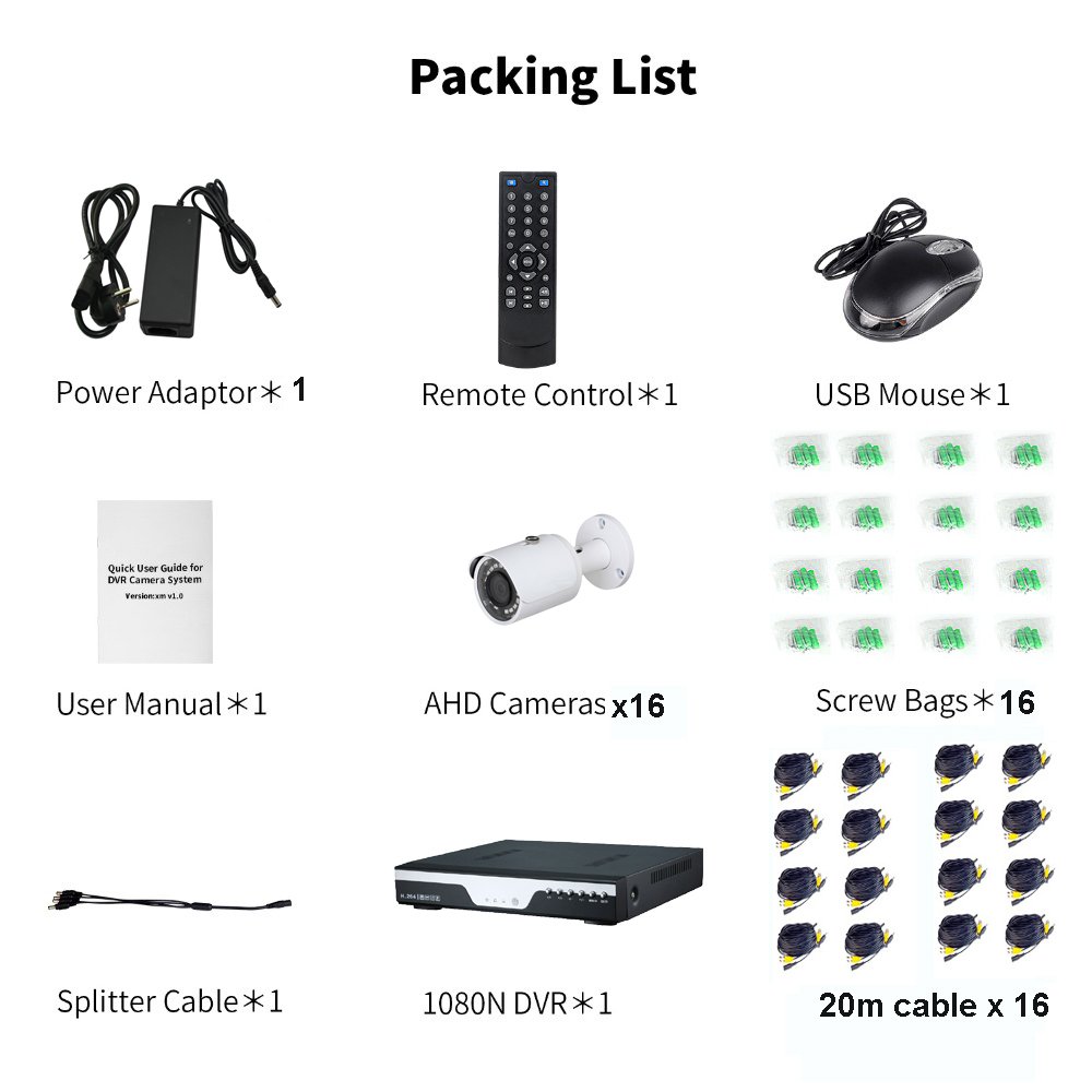 Video Surveillance Security System 8CH 1080P AHD CCTV DVR Kit