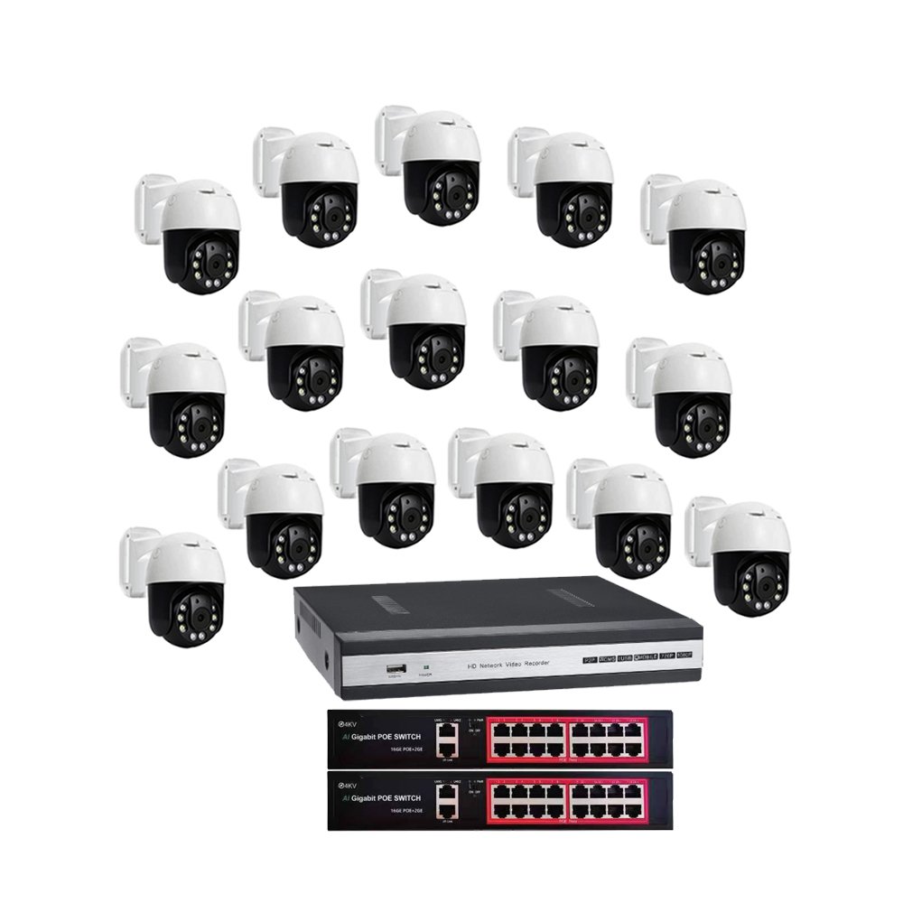 32 channel Face recognition 6MP camara NVR kit outdoor indoor ip PTZ POE 32 security camera surveillance cctv system