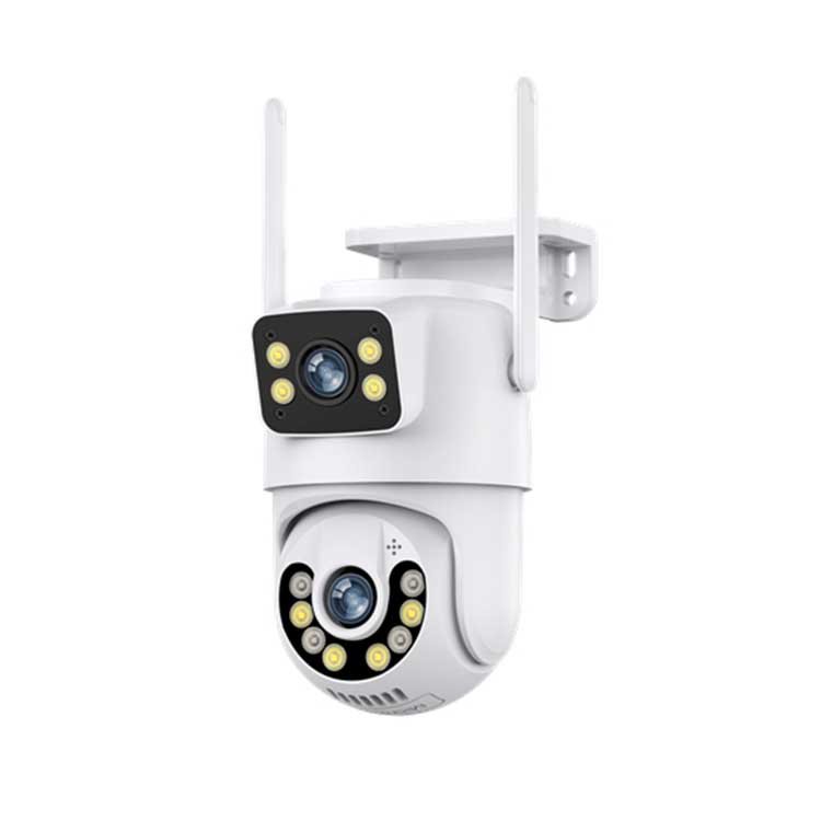 Haishamao Night Vision Outdoor Home 6MP Color HD Security CCTV Ptz Dual Lens Camera Wireless WiFi Camera Network ICSEE
