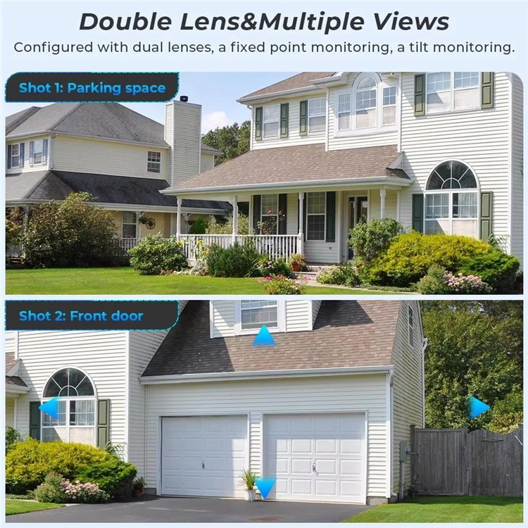4k dual lens smart home security camera system wireless icsee wifi outdoor ptz security network camera de surveillance sans fil