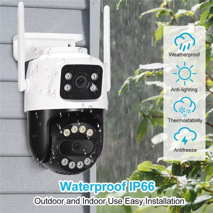 4k dual lens smart home security camera system wireless icsee wifi outdoor ptz security network camera de surveillance sans fil