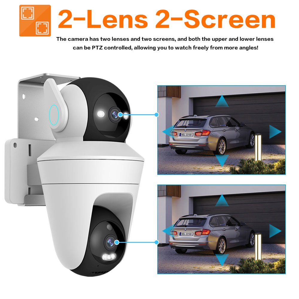 ShooCam 10MP Home Security Camera System Wireless Dual Pan/Tilt Dome Camera Ir Night Vision Outdoor Waterproof Wifi Camera