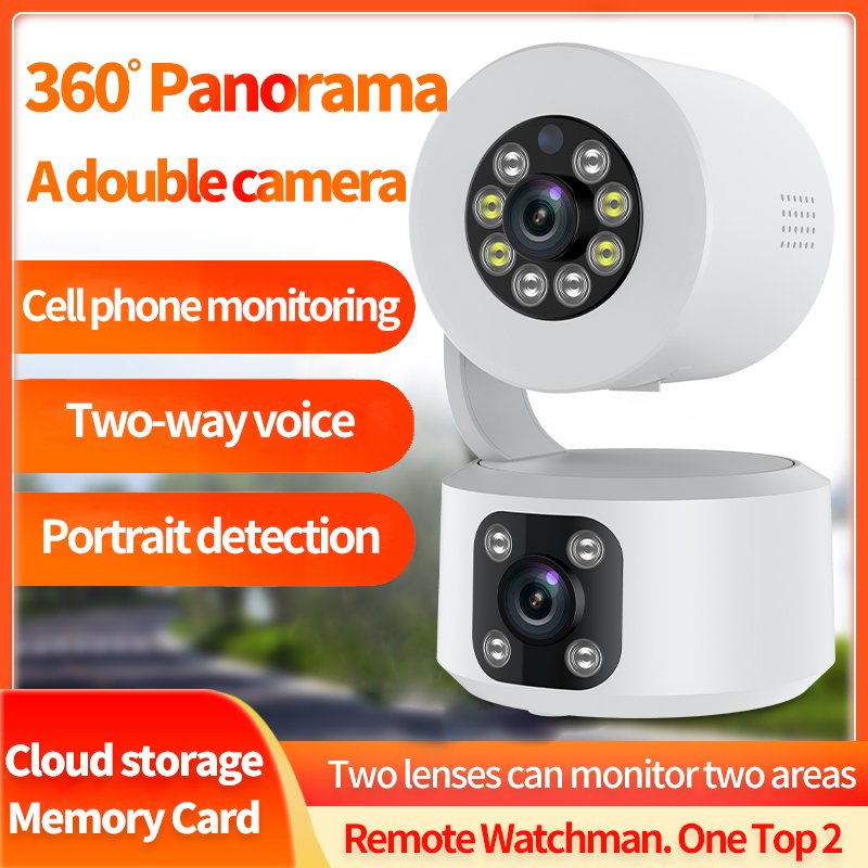 Indoor dual lens 4MP IP Camera with Night Vision Alarm system WiFi Support Remote Interactive Audio Home baby Monitoring