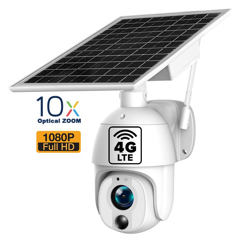 New 10X Optical Zoom 2MP Auto Ptz Solar 4G network Camera Wireless WIFI CCTV Surveillance Outdoor Security Audio PTZ Dome Camera