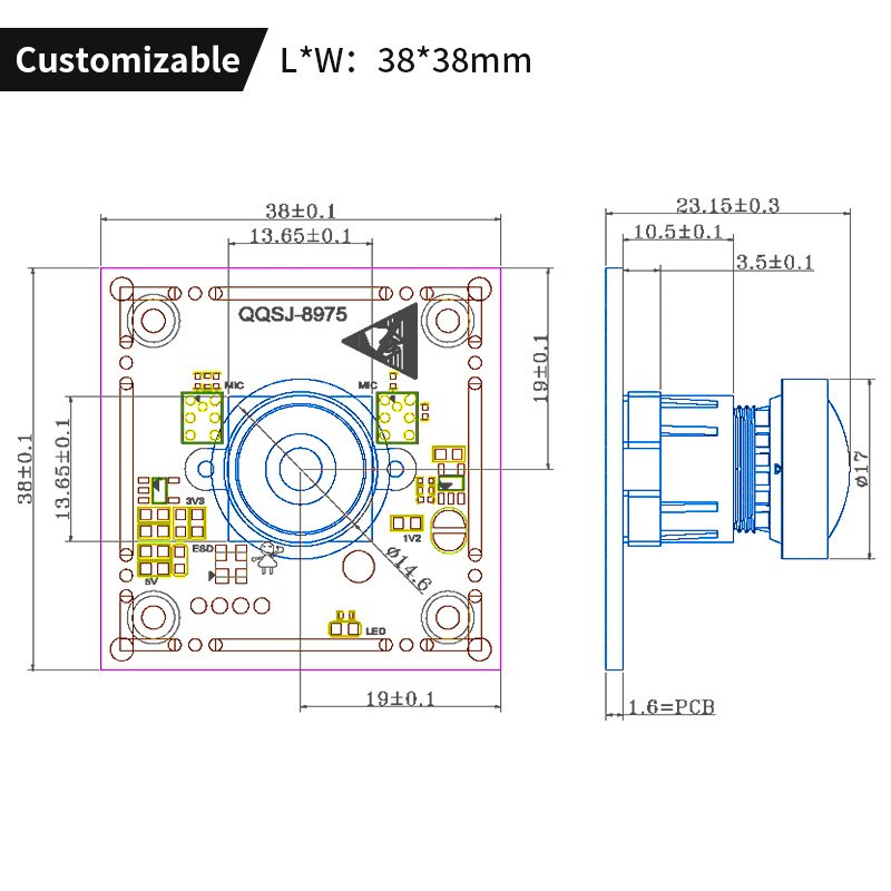 with microphone 5MP Cmos IMX335 2K Camera Security CCTV Surveillance System usb camera module