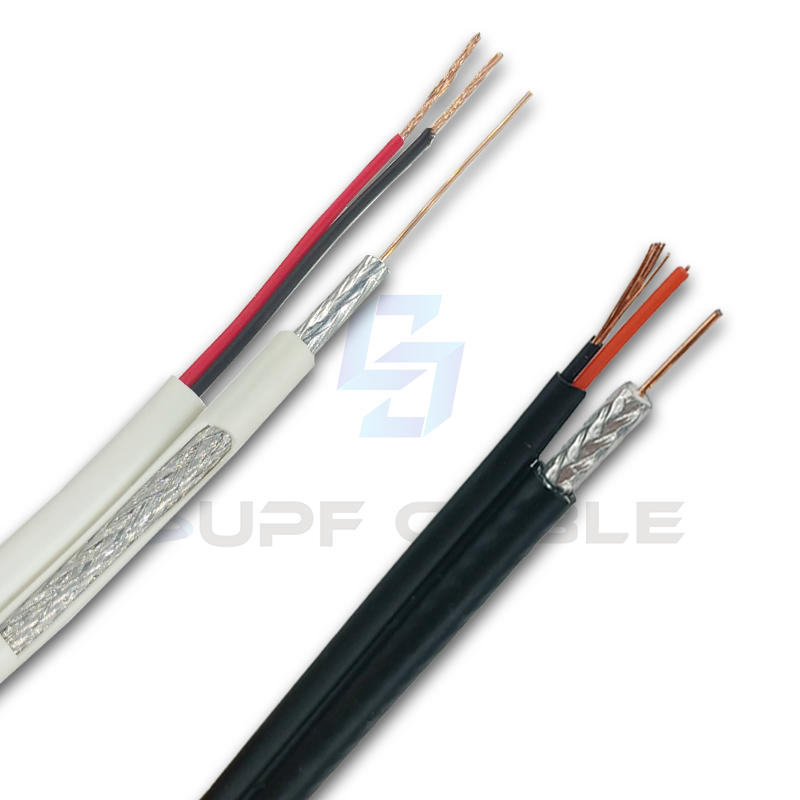 CCS/CCS Conductor Custom Rg59 With Power Coaxial Cable Cctv Thin Siamese Cable For Video Monitor integrated cable PEJacket