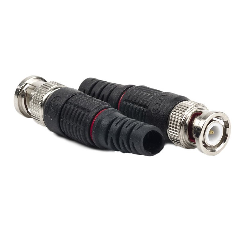 BNC Male Plug Pin Solderless Straight Video Adapter BNC Connector for CCTV Surveillance Camera Security System