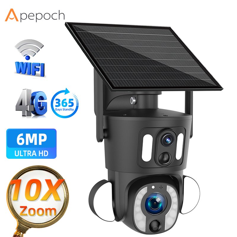 Ubox 4G CCTV solar powered camera 10X Optical Zoom industrial camera solar outdoor network camera with 4g sim card
