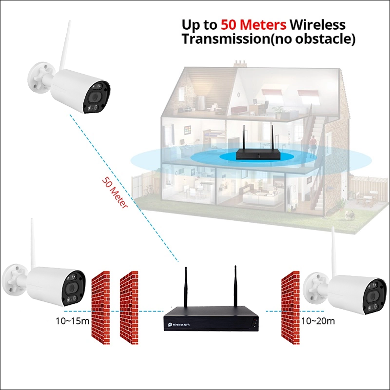 Tuya 3MP 8ch 4ch wireless NVR kit bullet cctv security camera set wifi network surveillance cameras system