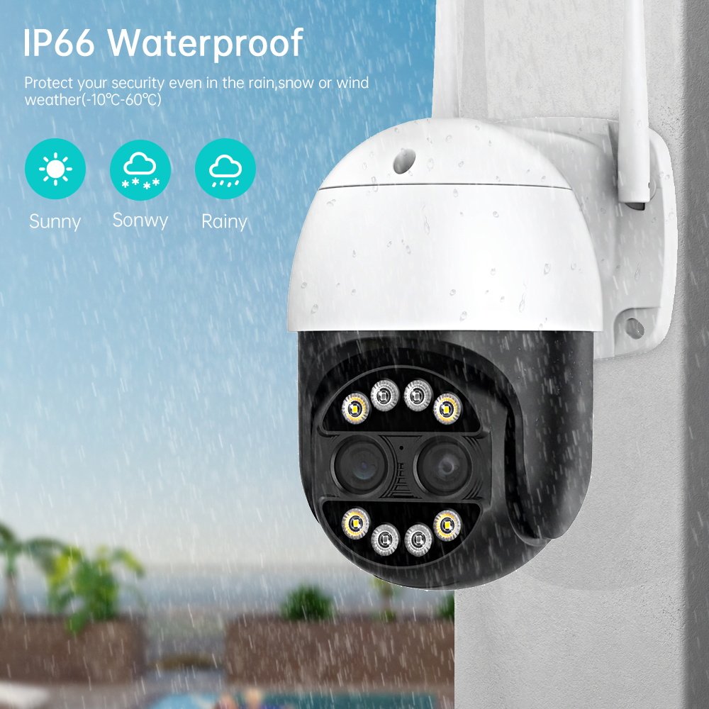 Wistino 8MP 4K 8x Hybrid Zoom 2.8+12mm Dual Lens PTZ IP Camera WiFi Human Detection 4MP Audio Security Video Surveillance Camera