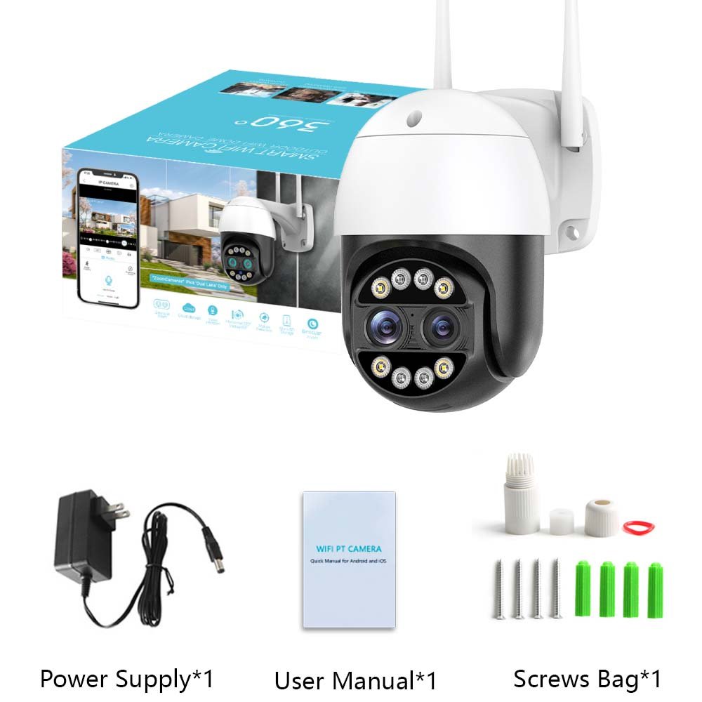 Wistino 8MP 4K 8x Hybrid Zoom 2.8+12mm Dual Lens PTZ IP Camera WiFi Human Detection 4MP Audio Security Video Surveillance Camera