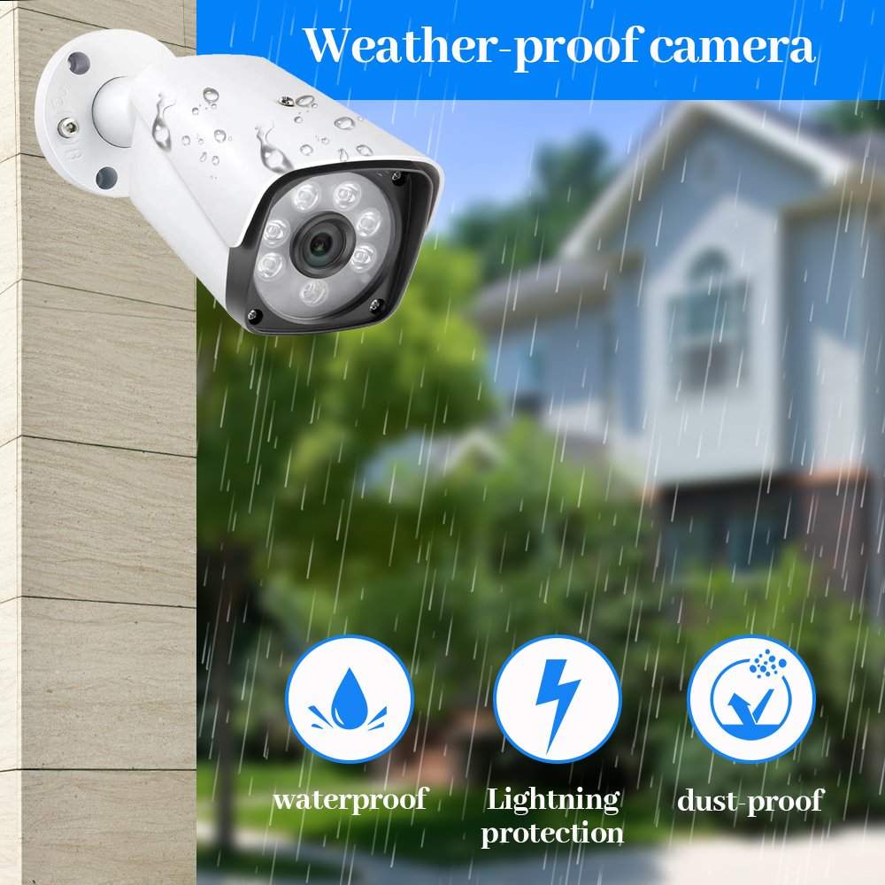 WESECUU Outdoor Waterproof Bullet Two Way Audio Motion Detection ip camera P2P CCTV 5MP POE AI IP Camera