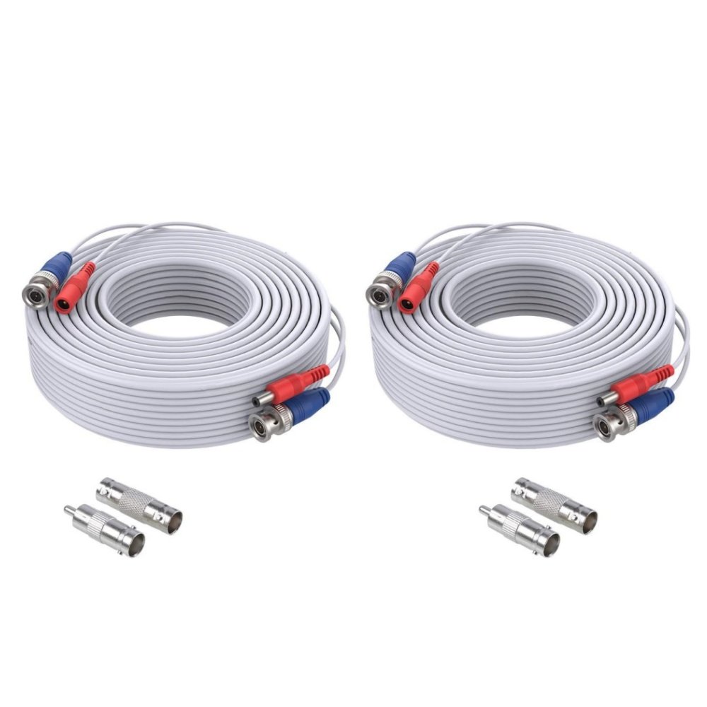 customized Security Camera Cable All-in-One BNC Video Power Cables System with 2X BNC Connectors and RCA Adapters CCTV cable