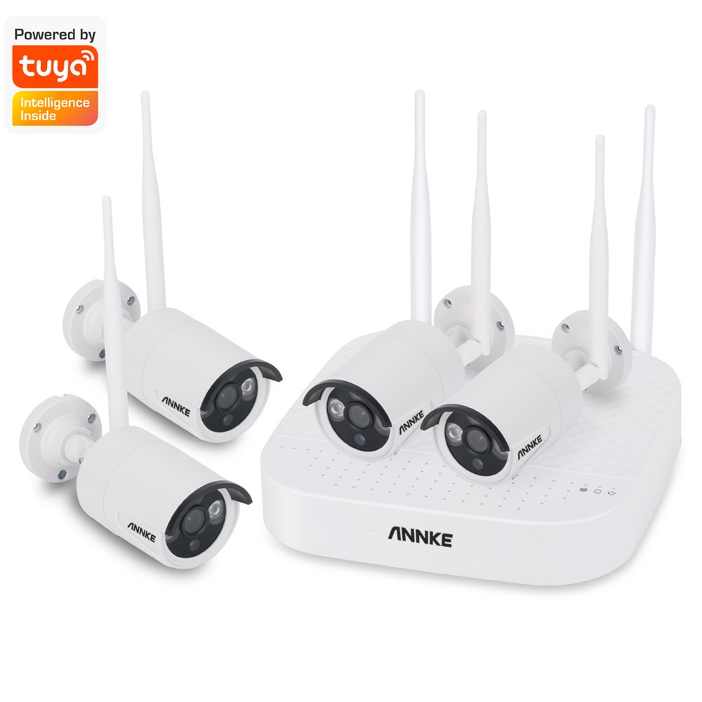 3MP Wireless WiFi TUYA 4CH NVR Security Camera System Outdoor IP66 Waterproof CCTV Camera Motion Detection Alert