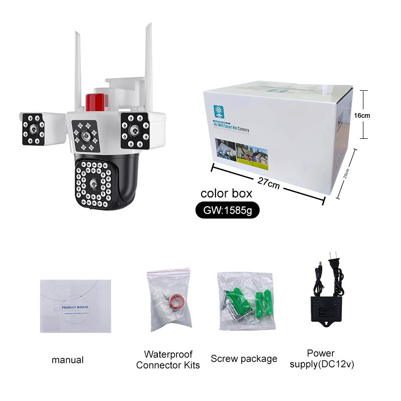 IP66 YOOSEE 6MP HD Home Security Camera True Triple Lens Outdoor Wireless WIFI Camera 3 Screens Monitor p2p Smart PTZ IP Camera
