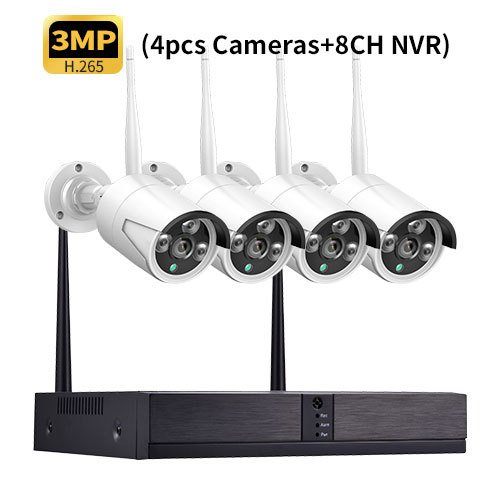 Innotronik Good Quality Night Vision CCTV Camera System Wireless Surveillance System Indoor with 4CH Bullet Camera Wireless Nvr