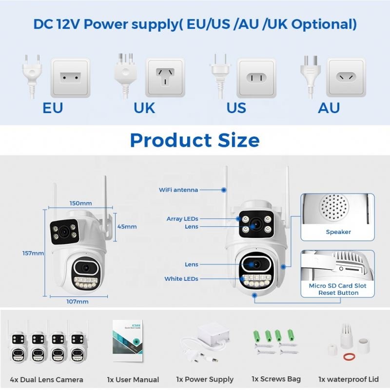 Cctv Wired Camera Kit 12 Set For Home 4K Security Custom System School X4 Cameras Surveillance External Wifi Dvr