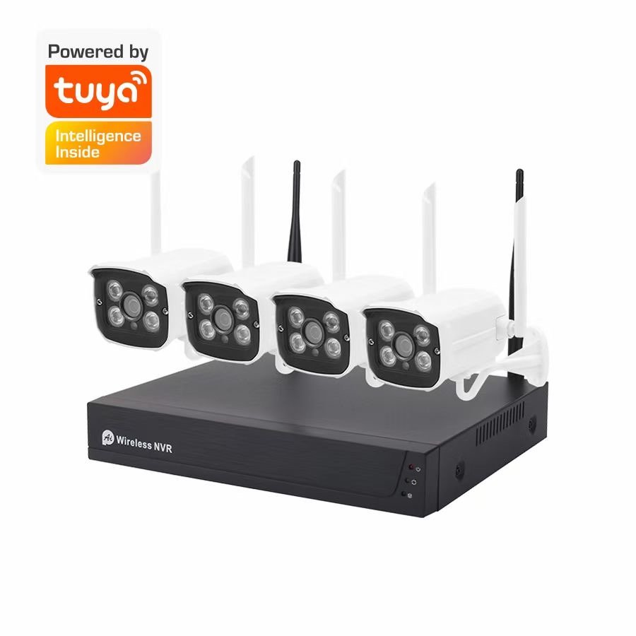 Wireless Cctv Nvr Tuya Smart Life Outdoor 2MP 1080P Security Surveillance System 4ch Wifi Kit