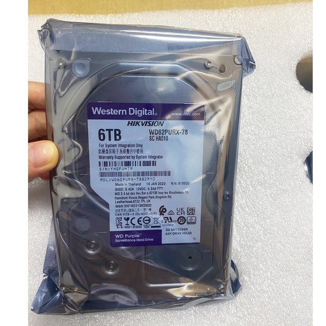 WD121PURZ For WD Purple 12TB 3.5" SATA Surveillance HDD 7200RPM Internal Hard Disk Drive for Cctv Camera Video Desktop WD121KRYZ