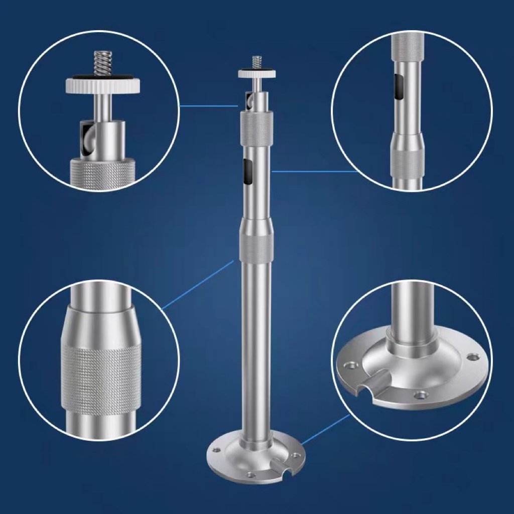 Telescopic Camera Bracket Aluminum Alloy Security Equipment Hardware Universal Pole Hidden Wire Base CCTV Monitoring Bracket