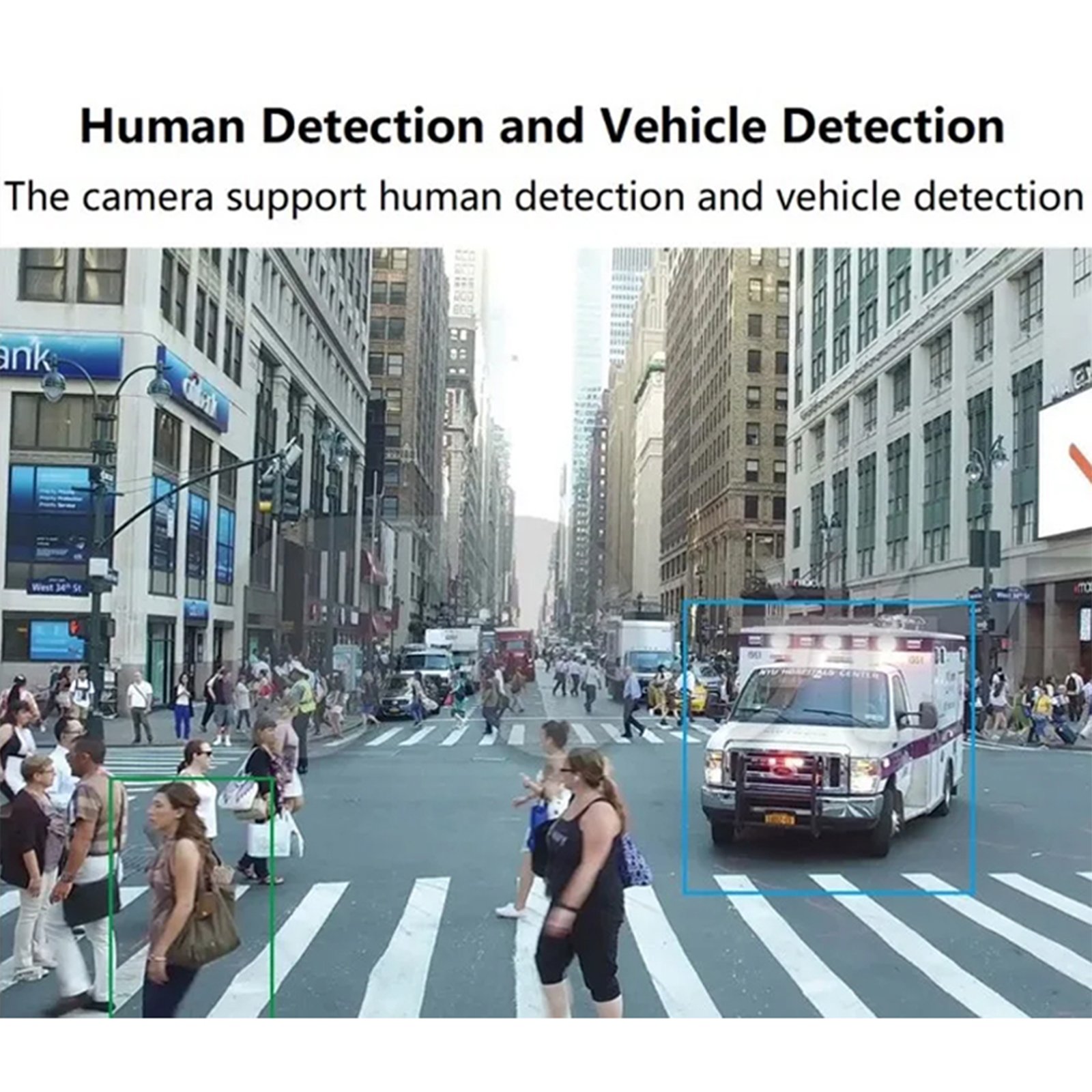 JideTech 5MP 4CH CCTV IP Surveillance Camera System Security Camera NVR KIT with Accurate Human Detection Tripwire Detection