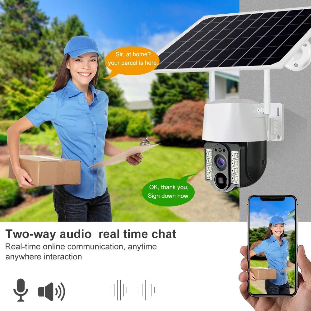 V380 Pro Solar Powered Outdoor WiFi 4G Sim Card CCTV Camera Night Vision Security Cloud Data Wireless Surveillance System