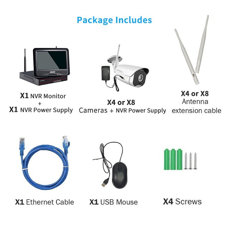 3mp Long Range Cctv Camera System 8ch Nvr Kit 8 channel Camera System Cctv