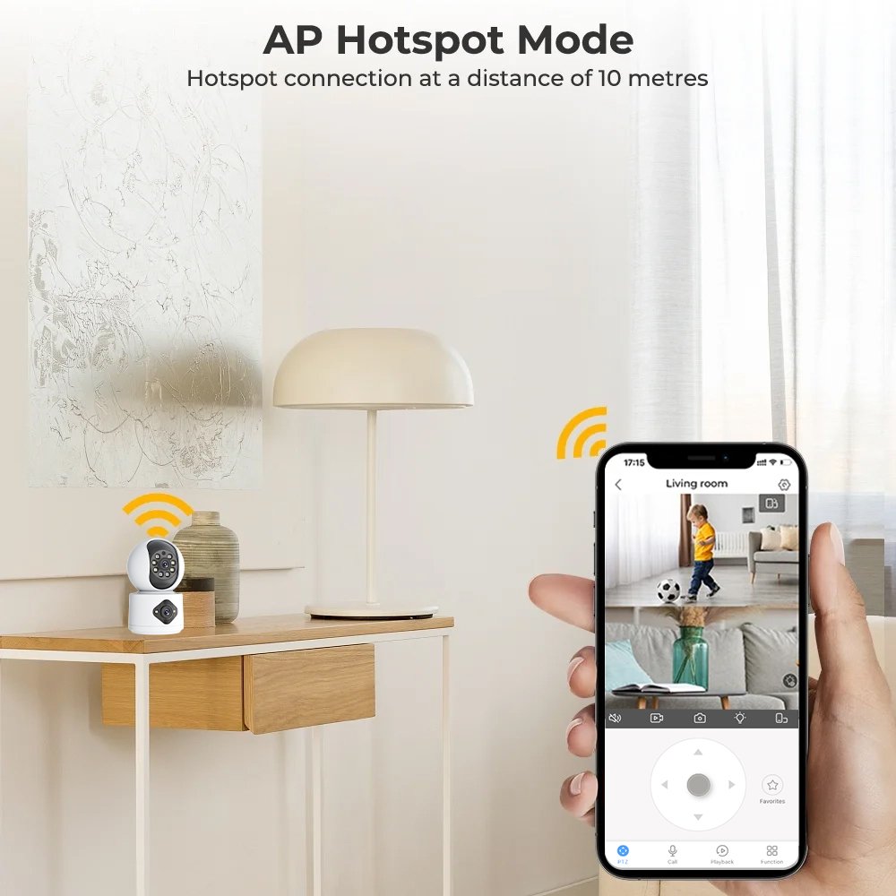 2 Lens Home Security Indoor WiFi Smart 2MP*2 Camera Surveillance Network PTZ CCTV Camera 360 WiFi Security Camera