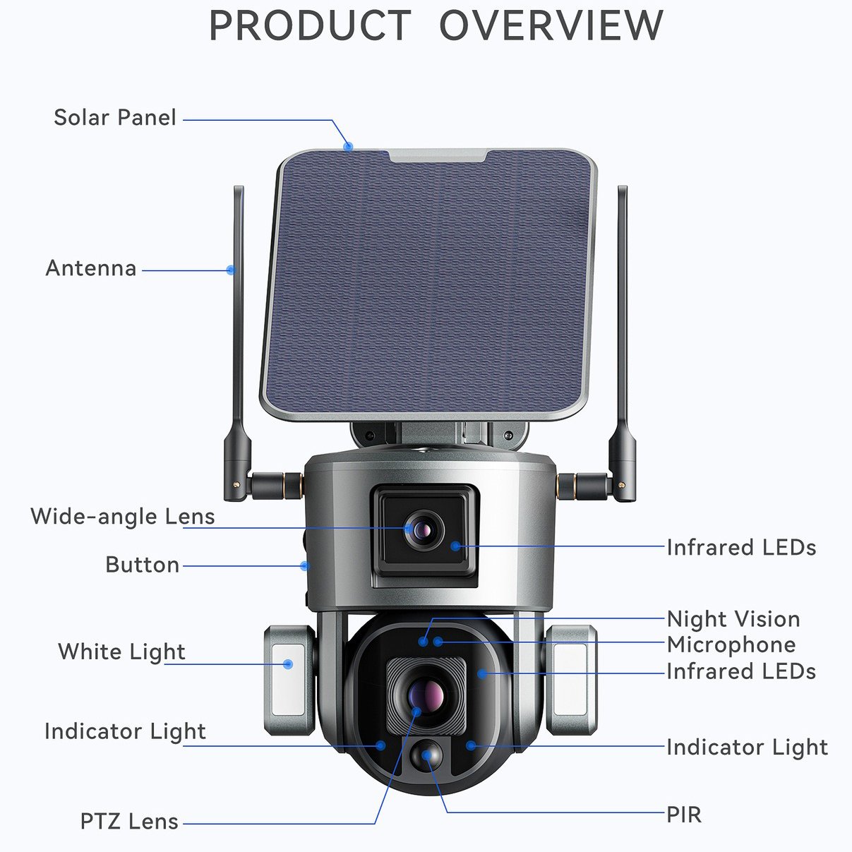 TUYXCIE 4K 4G Outdoor Solar Powered Cellular Security Camera 4K Wireless Home Video Surveillance System PIR Motion Detection
